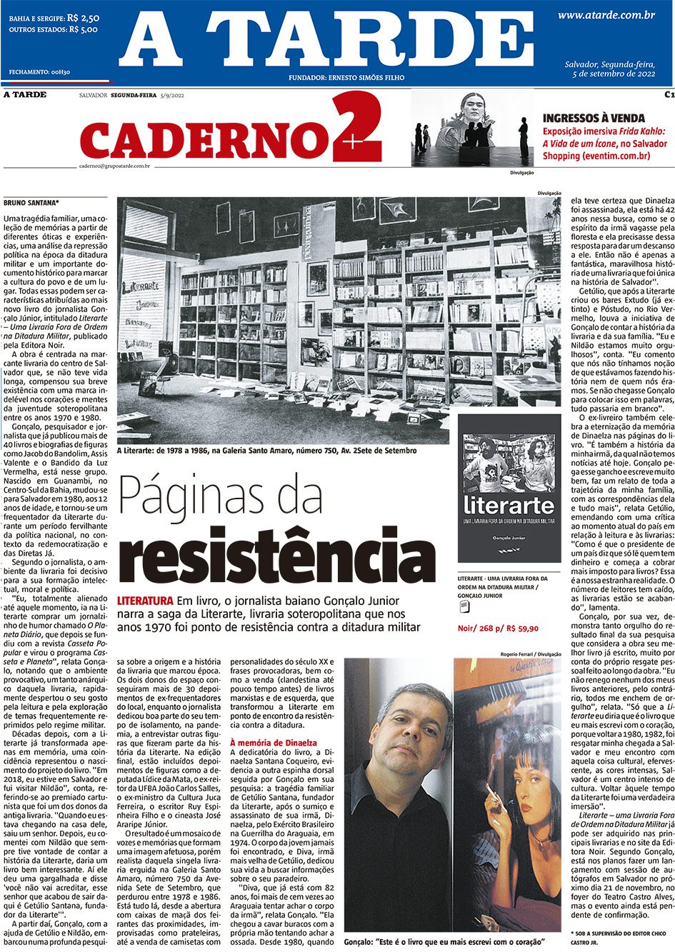 A Tarde: Lançamento do livro Literarte – A livraria que virou trincheira contra a ditadura