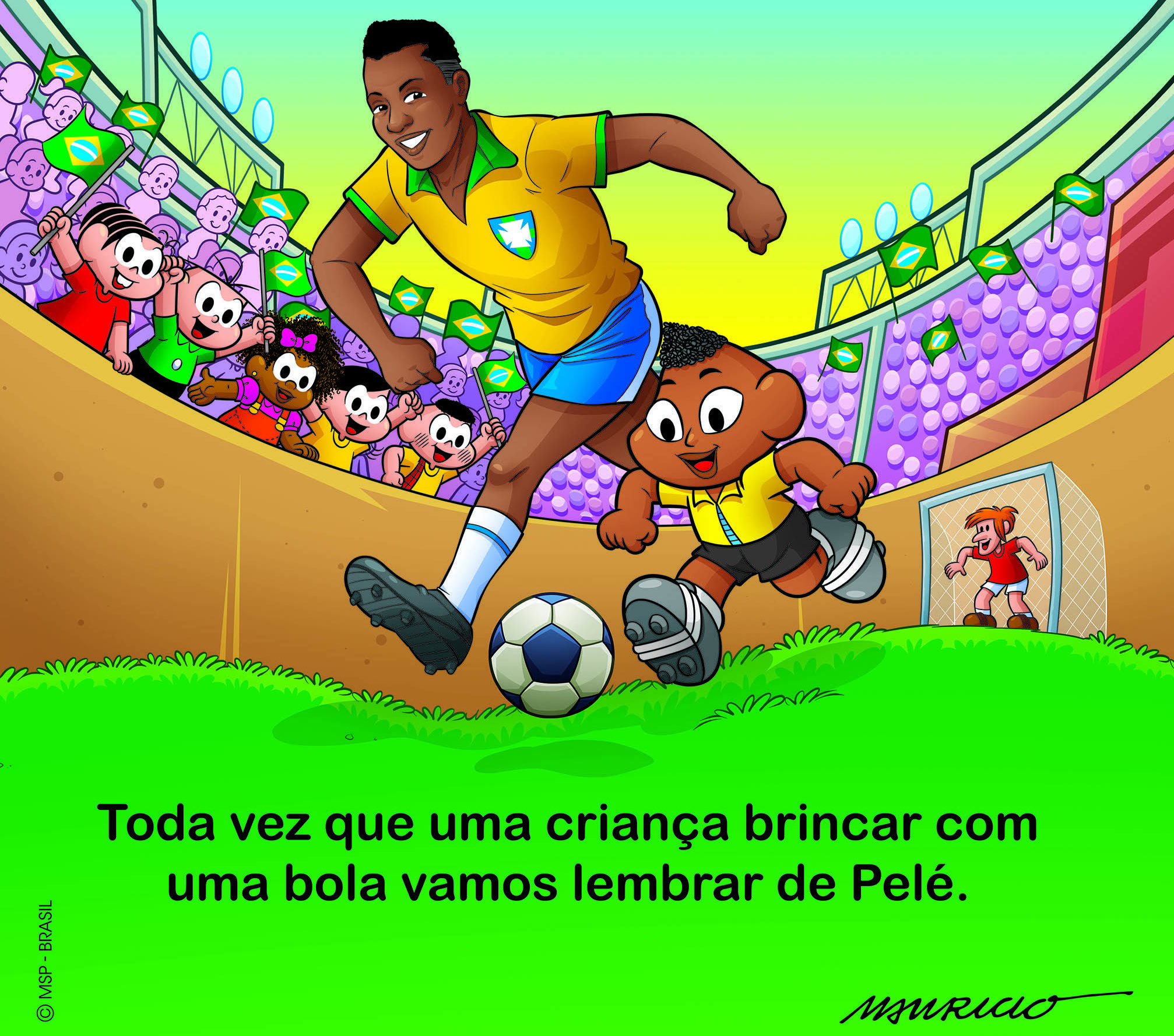 Metrópoles: Mauricio de Sousa faz homenagem a Pelé com a Turma da Mônica